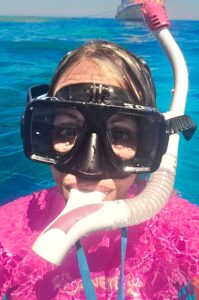 Allison Snorkeling in Red Sea near Giftun Island, Egypt